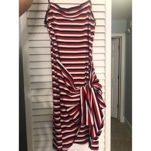 Red white and blue wrap dress